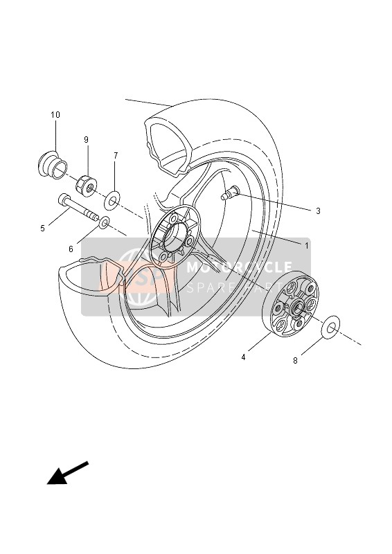 Yamaha NS50 2015 Ruota posteriore per un 2015 Yamaha NS50